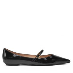 Półbuty Stuart Weitzman. Czarne półbuty wsuwane Stuart Weitzman, bez wzorów, bez obcasa, na płaskiej podeszwie. Za 999.99 zł.