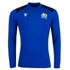 Bluza okrągły dekolt trening Écosse Staff. Niebieskie bluzy bez kaptura Macron, xl, bez wzorów, z dresówki, bez kaptura, na fitness i siłownię. Za 229.50 zł.