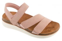 Sandały damskie, Lifted Comfort. Czerwone sandały Skechers, bez wzorów, z materiału, sportowe, bez obcasa, bez zapięcia. Za 229.99 zł.