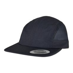 Nylonowa Czapka Z Daszkiem. Niebieskie czapki z daszkiem FLEXFIT, bez wzorów, z materiału. Za 99.99 zł.