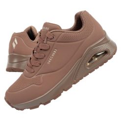 Buty sportowe damskie Skechers Uno Air. Brązowe buty sportowe lifestyle Skechers, bez wzorów, ze skóry, sportowe, bez zapięcia, skechers sport. W wyprzedaży za 299.05 zł.