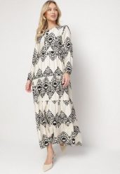 Czarna Sukienka z Wiskozą o Rozkloszowanym Kroju z Guzikami Ilovella. Czarne sukienki Born2be, na co dzień, l, bez wzorów, z wiskozy, eleganckie, bez kołnierzyka, bez ramiączek, maxi, rozkloszowane. W wyprzedaży za 110.49 zł.