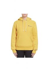 Bluza dresowa damska Champion Small Script Logo. Żółte bluzy Champion, l, bez wzorów, z bawełny, sportowe, bez ramiączek, z kapturem. Za 171.49 zł.