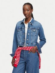 Tommy Jeans Kurtka jeansowa Trucker DW0DW22898 Niebieski Slim Fit. Niebieskie kurtki Tommy Jeans, xs, bez wzorów, z bawełny, bez kaptura. Za 409.99 zł.