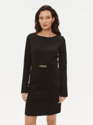 TWINSET Sukienka codzienna 232TT2195 Czarny Regular Fit. Czarne sukienki Twinset, na co dzień, bez wzorów, z syntetyku, bez kołnierzyka, bez ramiączek, proste. Za 579.99 zł.