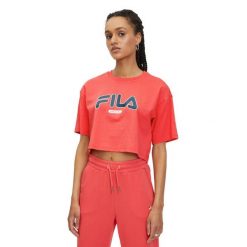 Koszulka damska FILA Lucena. Brązowe t-shirty sportowe Fila, m, bez wzorów, z bawełny, bez ramiączek. Za 68.99 zł.