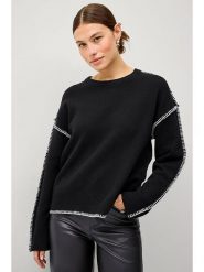 Ellos Sweter "Mia" w kolorze czarnym rozmiar: L. Czarne swetry ellos, l, bez wzorów, bez ramiączek. Za 123.45 zł.