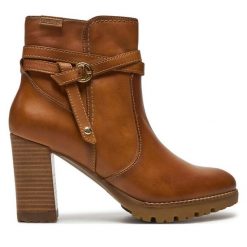 Botki Pikolinos. Brązowe botki Pikolinos, bez wzorów, bez obcasa, na słupku, bez zapięcia. Za 729.99 zł.