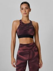4F Biustonosz treningowy z niskim wsparciem damski - brązowy M. Brązowe biustonosze sportowe 4f, bez wzorów, ze skóry, na fitness i siłownię. Za 129.99 zł.