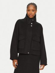 PINKO Płaszcz wełniany Cucchiaio 103842 A1ZQ Czarny Regular Fit. Czarne płaszcze Pinko, na zimę, xl, bez wzorów, z wełny, bez kaptura. Za 2,299.00 zł.