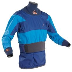 Kurtka kajakowa górska na wyprawy wodne Unisex Palm Fuse Action wodoodporna. Niebieskie kurtki PALM, bez wzorów, z elastanu, sportowe, bez kaptura. Za 1,875.00 zł.