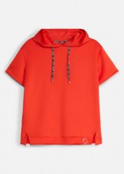 Koszulka sportowa z materiału scuba, szybkoschnąca. Czerwone t-shirty sportowe bonprix, bez wzorów, bez ramiączek. Za 99.99 zł.