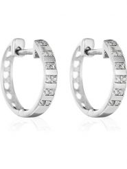 DIAMANTA Złote kolczyki-kreole "Linéa" z diamentami rozmiar: onesize. Szare kolczyki DIAMANTA, z diamentem, złote. Za 1,701.08 zł.