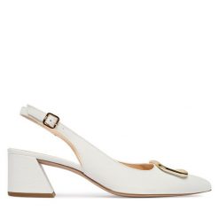 Czółenka HÖGL. Białe czółenka Högl, bez wzorów, bez obcasa, bez zapięcia. Za 749.99 zł.