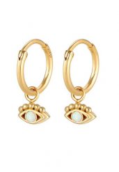 Elli Damski wisiorek kreolski Evil Eye z syntetycznym opalem pozłacany srebro próby 925 Sterling Silver Kolczyki 1 ct. Szare kolczyki Elli, z opalem, pozłacane. Za 293.99 zł.