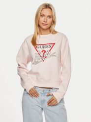 Guess Bluza W4YQ25 KB681 Różowy Regular Fit. Czerwone bluzy Guess, m, z aplikacjami, z bawełny, bez kaptura. Za 189.99 zł.