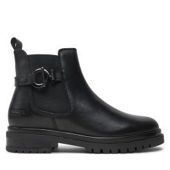 Botki Josef Seibel. Czarne botki Josef Seibel, bez wzorów, bez obcasa, na płaskiej podeszwie, bez zapięcia. Za 399.99 zł.