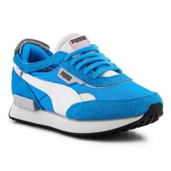 Buty Puma future rider cut-out vintage W 384861-02 niebieskie. Niebieskie buty treningowe bez wzorów, z materiału, bez zapięcia. Za 544.84 zł.