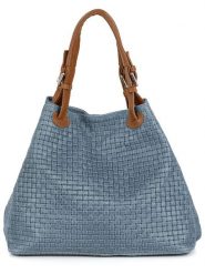 Lucca Baldi Skórzana torebka w kolorze błękitno-jasnobrązowym - 45 x 37 x 15 cm rozmiar: onesize. Brązowe torebki klasyczne Lucca Baldi, bez wzorów, z materiału, przez ramię, bez dodatków. Za 304.99 zł.