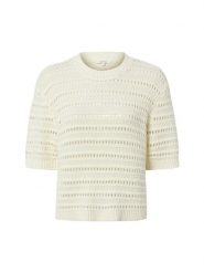 Opus Sweter damski z dzianiny - Ploomina Kobiety Bawełna biały jednolity, L. Białe swetry Opus, l, bez wzorów, z bawełny, bez ramiączek. Za 449.95 zł.