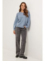 Soft Cashmere Sweter w kolorze niebieskoszarym rozmiar: 38/40. Niebieskie swetry Soft Cashmere, bez wzorów, klasyczne, bez ramiączek. Za 121.99 zł.