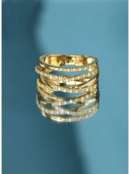 ATELIER DU DIAMANT Złoty pierścionek "Entrelacs Eternel" z diamentami rozmiar: 50. Żółte pierścionki ATELIER DU DIAMANT, z diamentem, złote. Za 2,544.99 zł.