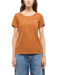Damski T-Shirt Mustang Style Alma Caramel Café 1015928 7169. Brązowe t-shirty Mustang, l, bez wzorów, bez kołnierzyka, bez ramiączek. Za 69.99 zł.