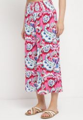 Różowe Wiskozowe Spodnie o Luźnym Fasonie w Ornamentalny Print Lulione. Czerwone jeansy Born2be, na lato, m, bez wzorów, z jeansu. Za 69.99 zł.