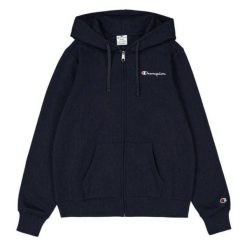 Bluza Damska Z Pełnym Zamkiem Błyskawicznym Z Markowym Rękawem. Niebieskie bluzy Champion, bez wzorów, bez ramiączek, bez kaptura. Za 333.99 zł.