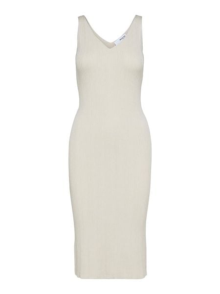 SELECTED FEMME Sukienka w kolorze kremowym rozmiar: XL. Brązowe sukienki Selected Femme, na imprezę, s, bez wzorów, z wiskozy, klasyczne, bez kołnierzyka, bez ramiączek, maxi. Za 74.81 zł.