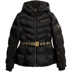 Damska kurtka puchowa Superdry Luxe. Czarne kurtki narciarskie Superdry, bez wzorów, z puchu, bez kaptura, narciarskie. Za 1,301.40 zł.