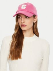 Guess Czapka z daszkiem AW5258 COT01 Różowy. Czerwone czapki z daszkiem Guess, z aplikacjami, z bawełny. Za 109.99 zł.