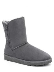 ISLAND BOOT Kozaki zimowe "Zasha" w kolorze antracytowym rozmiar: 36. Czarne kozaki Island Boot, na zimę, bez wzorów, z materiału, eleganckie, bez obcasa, bez zapięcia. Za 136.45 zł.