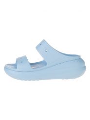 Crocs Klapki "Classic Crush" w kolorze błękitnym rozmiar: 39/40. Niebieskie klapki Crocs, bez wzorów, z materiału, klasyczne, bez obcasa, bez zapięcia. Za 112.29 zł.