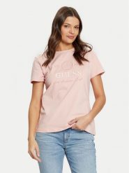 Guess T-Shirt V5RI05 J1314 Różowy Regular Fit. Czerwone t-shirty Guess, m, z aplikacjami, z bawełny, bez kołnierzyka, bez ramiączek. Za 129.99 zł.