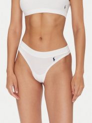 Polo Ralph Lauren Stringi 4P0511 Biały. Białe stringi Polo Ralph Lauren, bez wzorów, z bawełny. Za 89.99 zł.