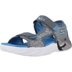 Sandały SKECHERS CREATURE-SPLASH Szary. Szare sandały Skechers, bez wzorów, z syntetyku, bez obcasa, bez zapięcia. Za 218.99 zł.