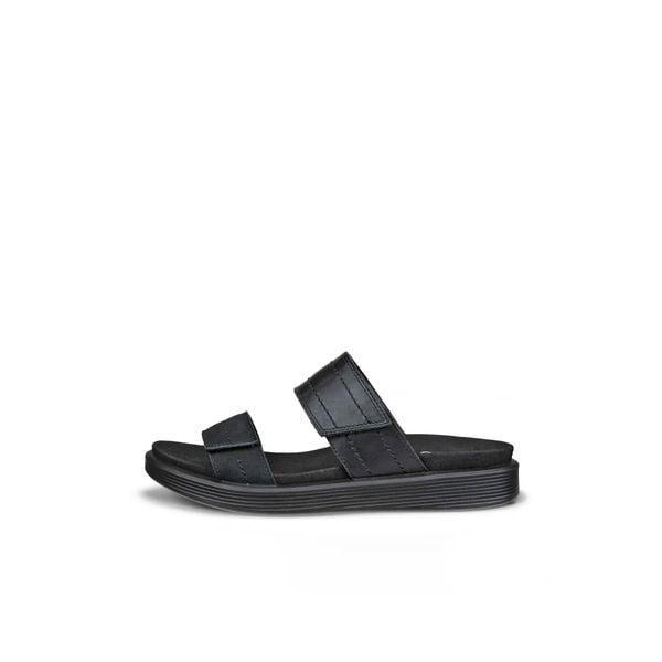 Sandały damskie Ecco Slide. Czarne sandały ECCO, bez wzorów, z materiału, eleganckie, bez obcasa, bez zapięcia. Za 399.00 zł.