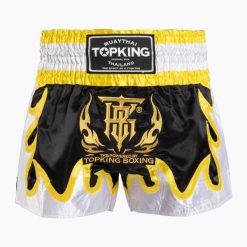 Spodenki treningowe Top King Thai Boxing. Czarne szorty sportowe TOP KING, bez wzorów, z materiału, na fitness i siłownię. Za 269.99 zł.