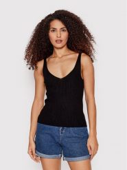 Vero Moda Top Glory 10264760 Czarny Slim Fit. Czarne topy Vero Moda, m, bez wzorów, z wiskozy, bez kołnierzyka, bez ramiączek. Za 49.99 zł.