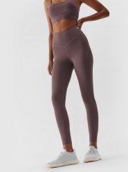 4F Legginsy sportowe w kolorze jasnobrązowym rozmiar: XL. Brązowe legginsy 4f, bez wzorów, z materiału, sportowe. Za 92.64 zł.