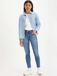 Levi's Dżinsy "711" - Skinny fit - w kolorze niebieskim rozmiar: W24/28. Niebieskie jeansy Levi's, s, z aplikacjami, klasyczne. Za 175.67 zł.