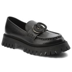 Czarne Mokasyny Chebello Modne Obuwie Damskie. Czarne mokasyny CheBello, z aplikacjami, z jeansu. Za 485.99 zł.