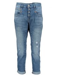 Herrlicher Dżinsy - Boyfriend fit - w kolorze niebieskim rozmiar: W24. Niebieskie jeansy Herrlicher, z aplikacjami, ze skóry, klasyczne, z podwyższonym stanem. Za 118.56 zł.