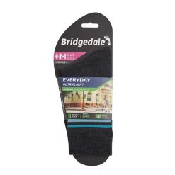 Skarpety do turystyki damskie Bridgedale EVERYDAY UL END LD. Czarne skarpetki Bridgedale, bez wzorów, z elastanu, trekkingowe. Za 62.99 zł.