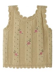 Lil Atelier Top "Halyn" w kolorze beżowym rozmiar: 92. Brązowe topy Lil Atelier, bez wzorów, z bawełny, bez kołnierzyka, bez ramiączek. Za 74.28 zł.