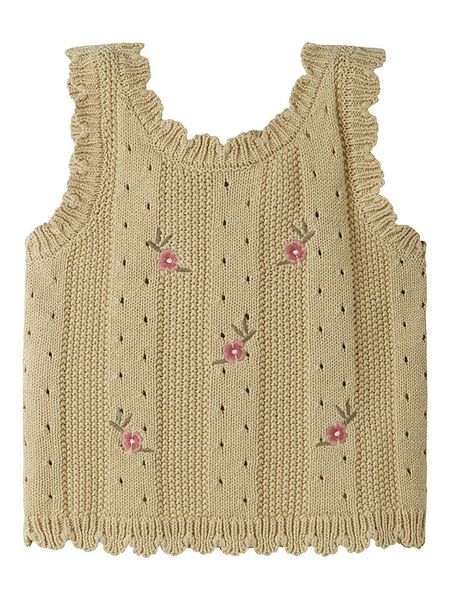 Lil Atelier Top "Halyn" w kolorze beżowym rozmiar: 92. Brązowe topy Lil Atelier, bez wzorów, z bawełny, bez kołnierzyka, bez ramiączek. Za 74.28 zł.