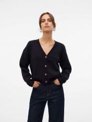 Vero Moda Kardigan w kolorze czarnym rozmiar: L. Czarne swetry Vero Moda, l, bez wzorów, bez ramiączek. Za 106.57 zł.