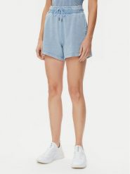 Guess Jeans Szorty sportowe W5GD0N KCTJ1 Niebieski Relaxed Fit. Niebieskie szorty sportowe Guess Jeans, z aplikacjami, z bawełny. Za 219.99 zł.