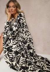 Czarna Sukienka Rozkloszowana z Wiskozą i Abstrakcyjnym Wzorem Firozi. Czarne sukienki Renee, na co dzień, l, bez wzorów, z wiskozy, eleganckie, bez kołnierzyka, bez ramiączek, maxi, rozkloszowane. W wyprzedaży za 97.49 zł.